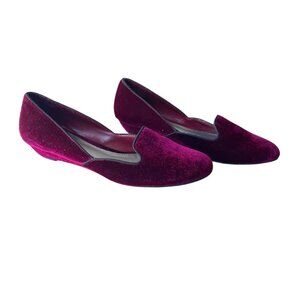 Liz & Co. Burgundy Velvet Slip On Loafers - 8.5